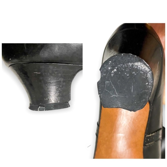 Vintage‎ 90s Robert Clergerie Black leather Lace Up shoes with brogue.  Sz 7.5 - Picture 11 of 13